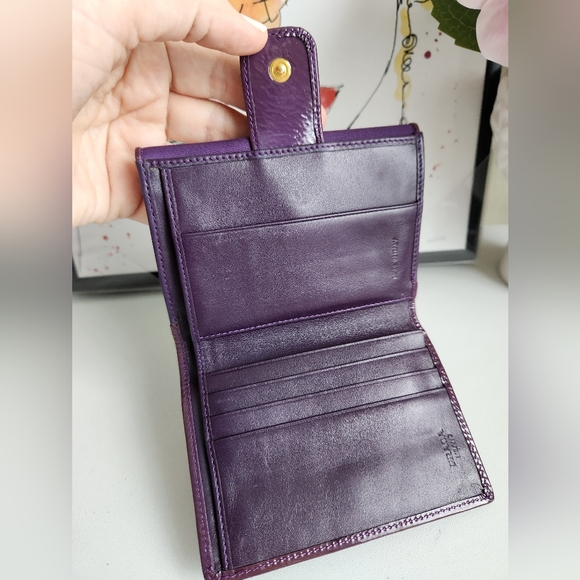 PRADA Purple Nylon and Leather Compact Wallet - Picture 6 of 15